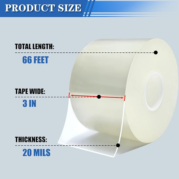 Window Weather Sealing Tape 3 in x 66 FT Weather Stripping Weatherproof Draft - Image 2
