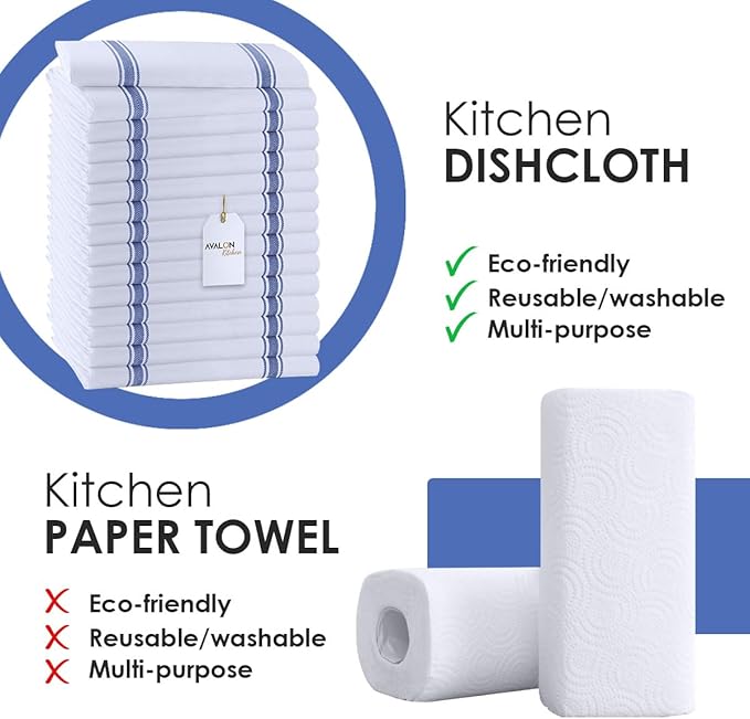 Dish Towels Set Size 15x25 Inch, 100% Cotton Soft & Absorbent Linen Kitchen - Image 2