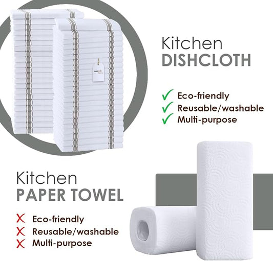 Dish Towels Set Size 15x25 Inch, 100% Cotton Soft & Absorbent Linen Kitchen - Image 2