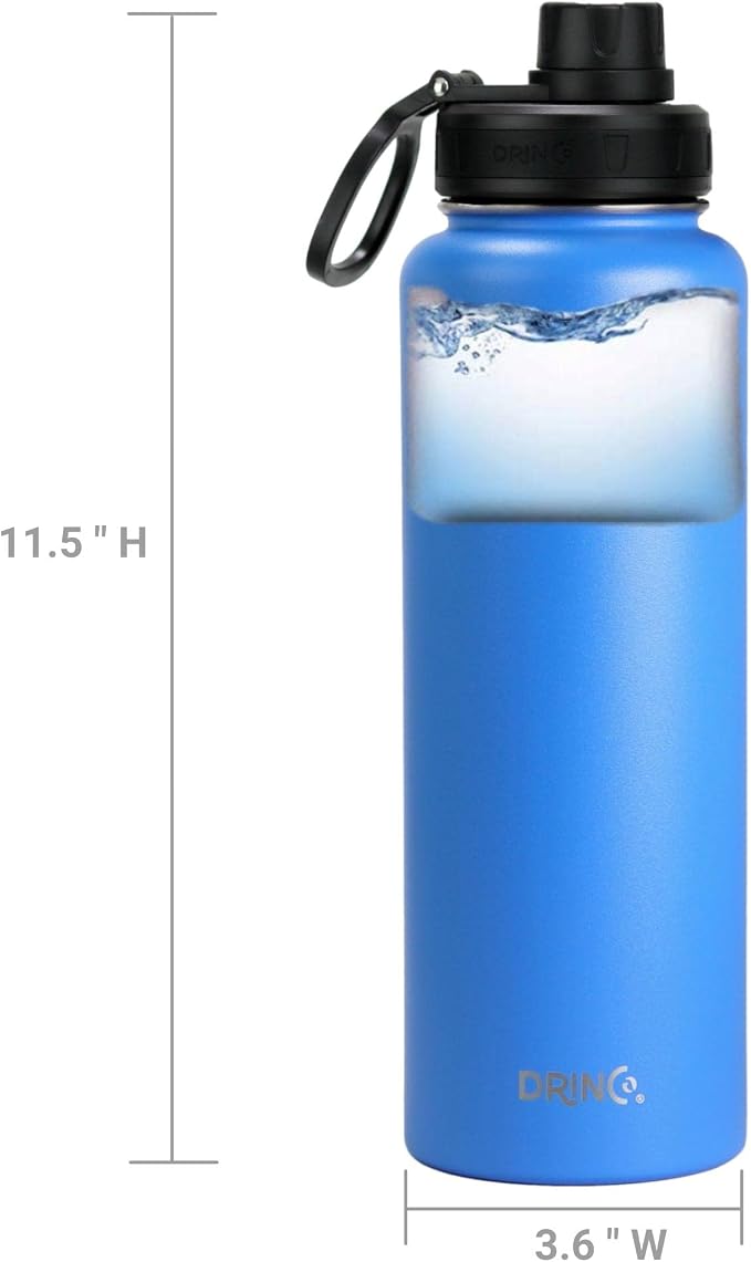 DRINCO Stainless Steel Water Bottle Spout Lid Vacuum Insulated Double Wall - Image 5