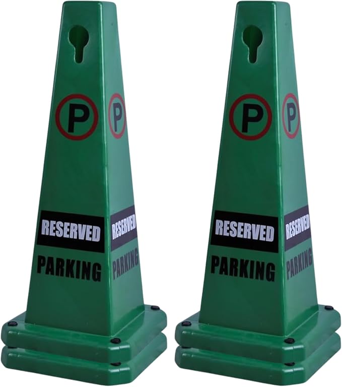 4-Pack 26.5" Caution Cones, 4-Sided Visible Safety Signs by OranclUS