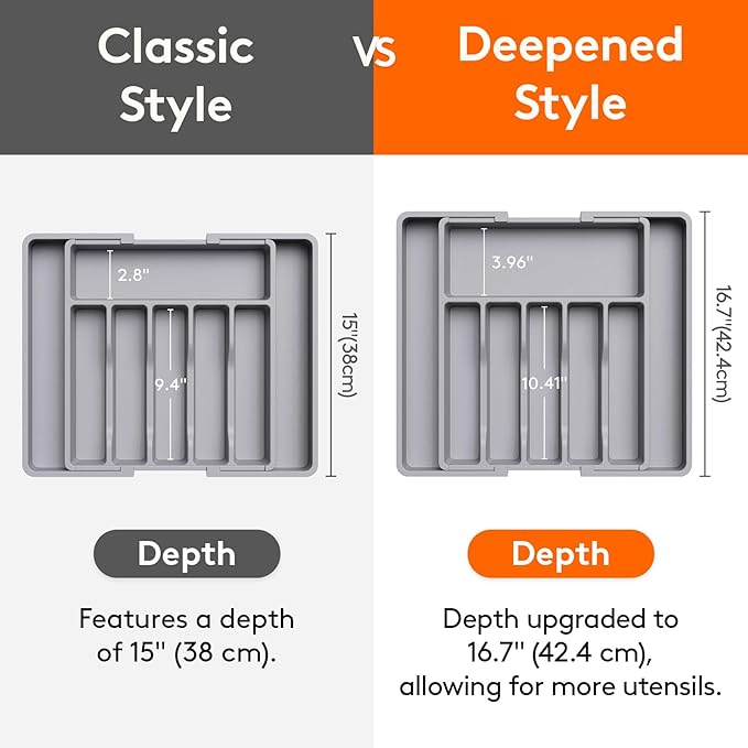 Lifewit Deep Silverware Drawer Organizer - Image 2