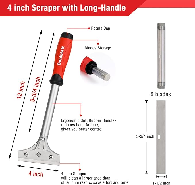 Goldblatt 2 Pieces Glass Scraper Set ​with 20-piece Blades - Image 5