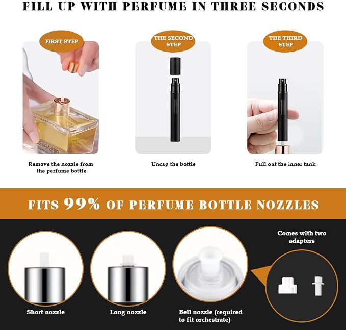 10ml Perfume Atomizer Travel Refillable, Bottom-Filling Fragrances Perfumes - Image 8
