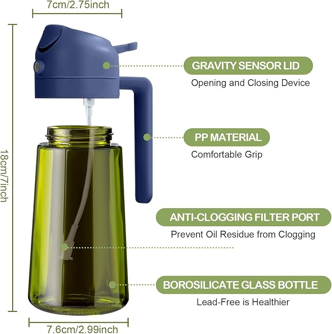 YARRAMATE 2Pcs 16oz/470ml Dark Green Oil Sprayer - Image 7