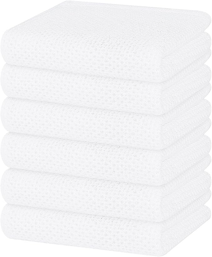 Homaxy 100% Cotton Waffle Weave Kitchen Dish Towels, Ultra Soft Absorbent Quick by Homaxy