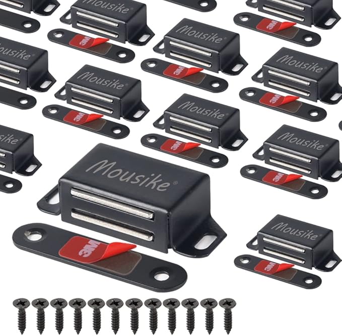 Mousike Cabinet Magnets 30lb Black Door Magnets by Mousike