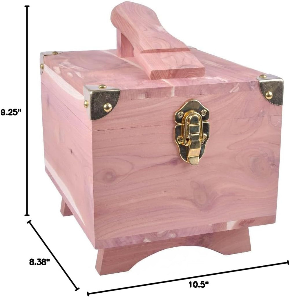 FootFitter Grand Cedar Shoe Shine Valet Box with Stand, USA Grown Wood
