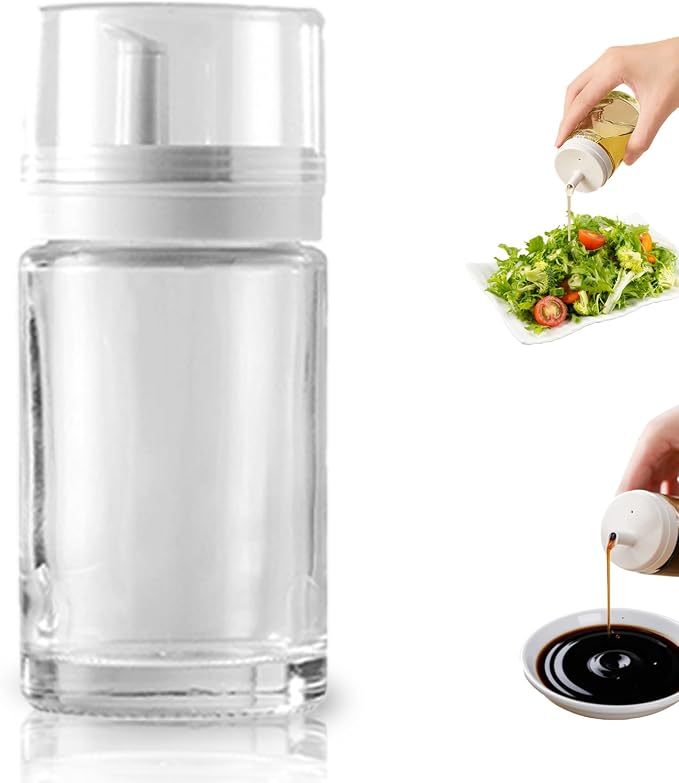 Small Glass Oil and Vinegar Dispenser Bottles by Kwude