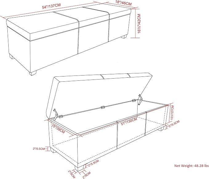 SIMPLIHOME Avalon 54 inch Wide Contemporary Rectangle Extra Large Storage - Image 3