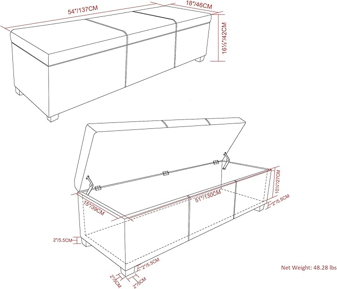SIMPLIHOME Avalon 54 inch Wide Contemporary Rectangle Extra Large Storage - Image 3