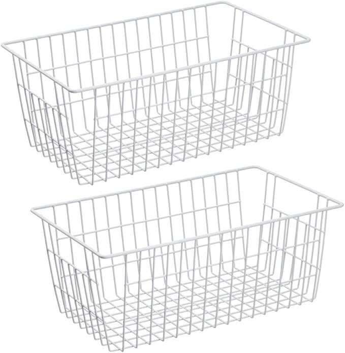 SANNO Freezer Baskets Wire Storage Baskets Closet Baskets Bin Farmhouse by SANNO