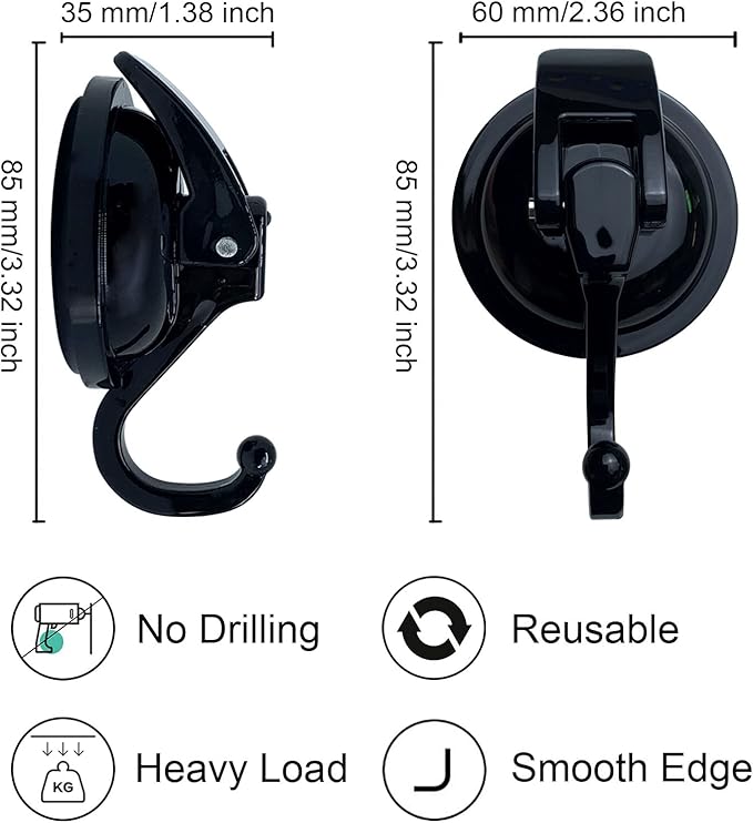 Heavy Duty Vacuum Shower Hooks - Image 4