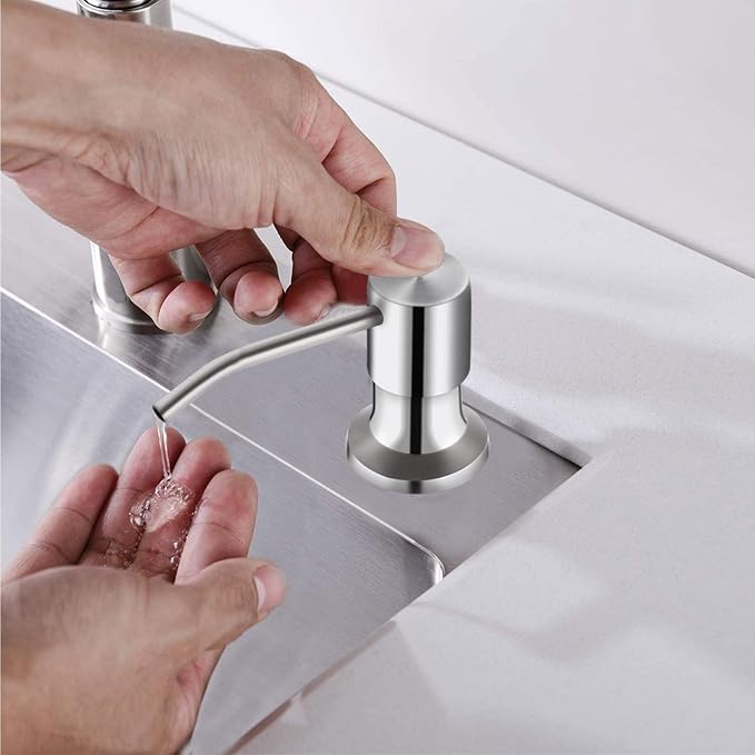 Kitchen Sink Soap Dispenser, Brushed Nickel Countertop Soap Dispenser Pump - Image 5