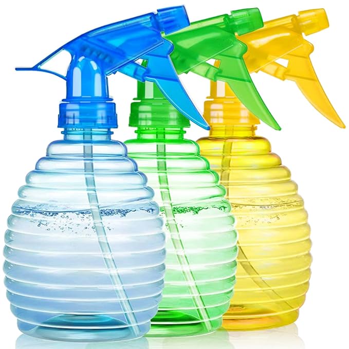 Spray Bottles - 3 Pack, 16 oz - Mist/Stream, Bright Colors, Leak Proof by FANSTINOW
