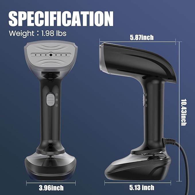 Powerful Handheld Fabric Steamer - 1800W - Image 8