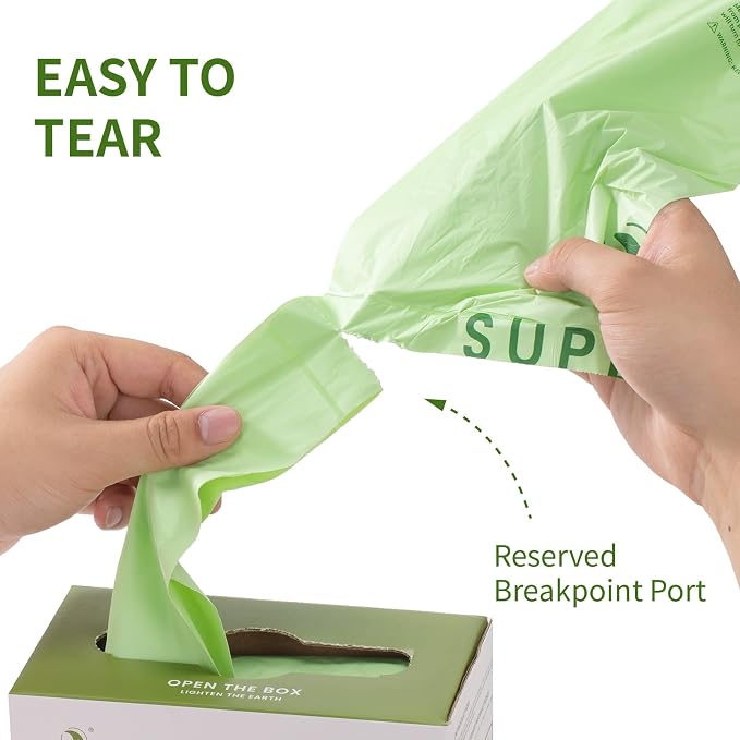 SUPERBIO 13 Gallon Flat Top Compostable Food Waste Bags, 2 Pack, 0.87 Mil - Image 6