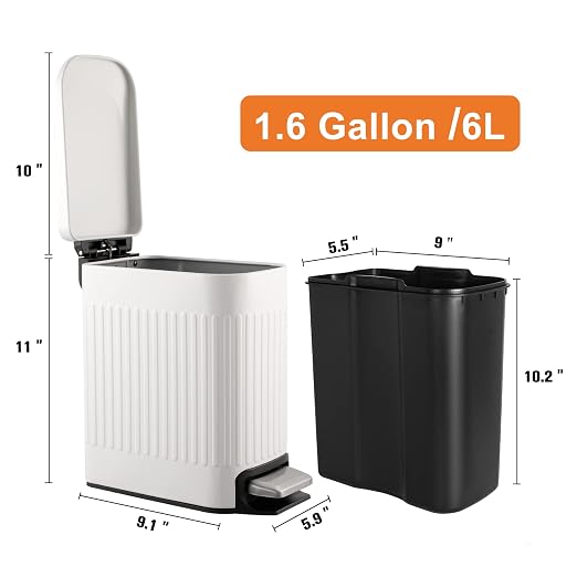 TrashAid Slim Bathroom Trash Can - Image 5
