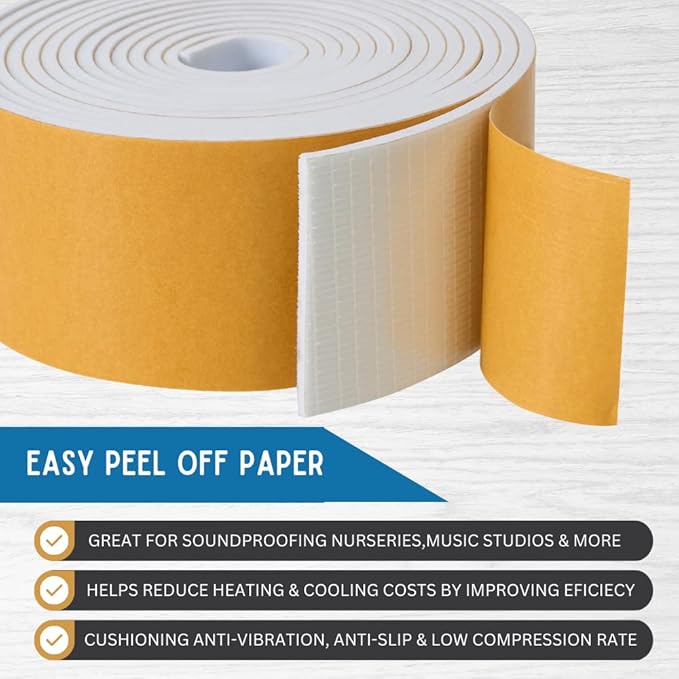 High Density Foam Weather Stripping Door Seal Strip Insulation Tape Roll - Image 6
