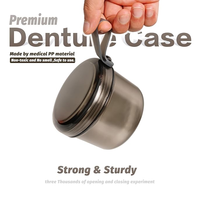 Upgraded Large Denture Bath Box Cup No-Leak Denture case Retainer Cleaning Box - Image 2