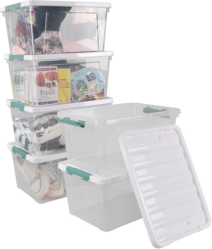 Xyskin 35 Quart Clear Large Storage Box, Plastic Storage Bins - Image 4