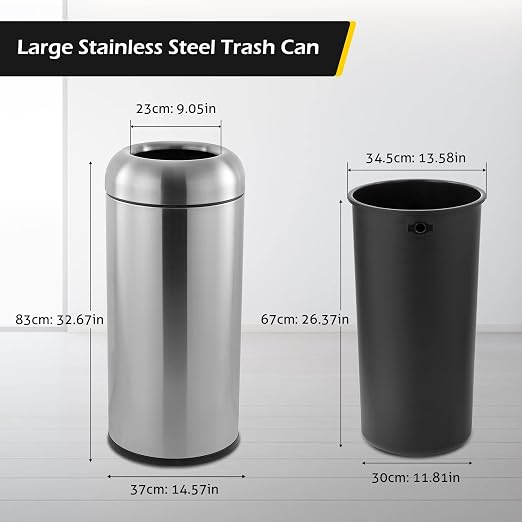 Dyna-Living Large Trash Can Outdoor Stainless Steel Garbage Can - Image 6