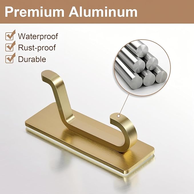 pickpiff Self Adhesive Hooks, Extra Sticky 10LB, Heavy Duty Stainless, Stick On - Image 6