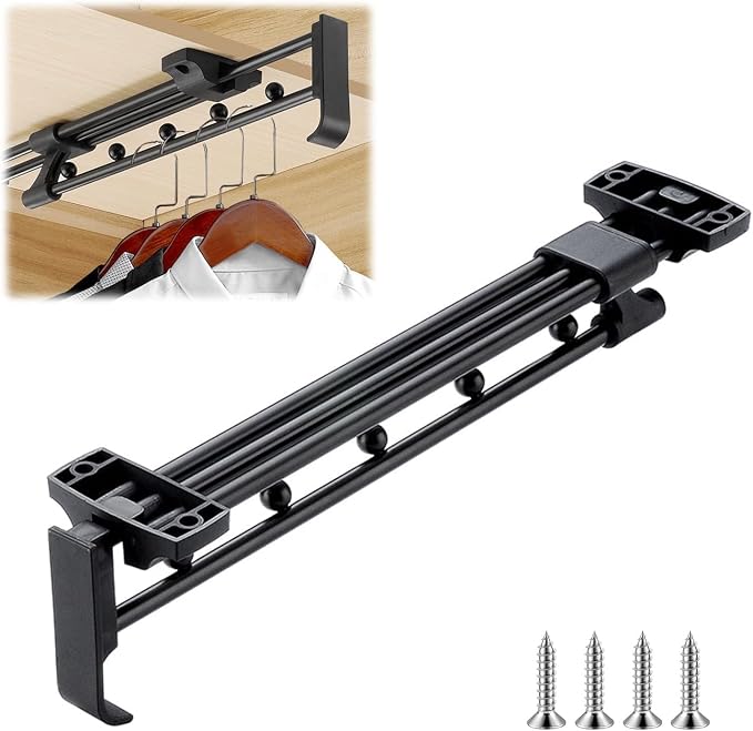 30cm Pull Out Closet Rod Heavy Duty Retractable, 17 FT Indoor and Outdoor by Unknown