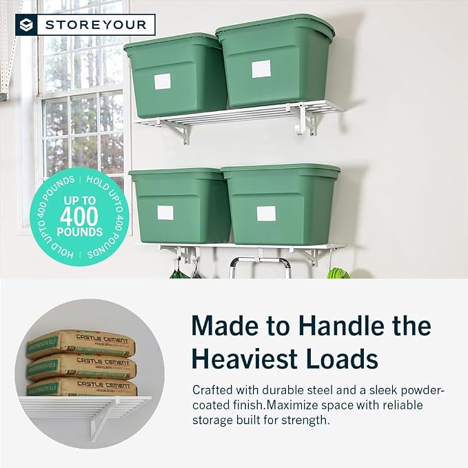 StoreYourBoard 2-Pack Heavy Duty Wall Shelves – Wall-Mounted Garage Storage - Image 5