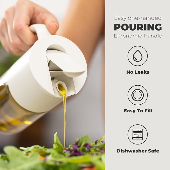 Zuutii Olive Oil Dispenser Bottle 18.6oz – Auto Flip Glass Vinegar Bottle - Image 3