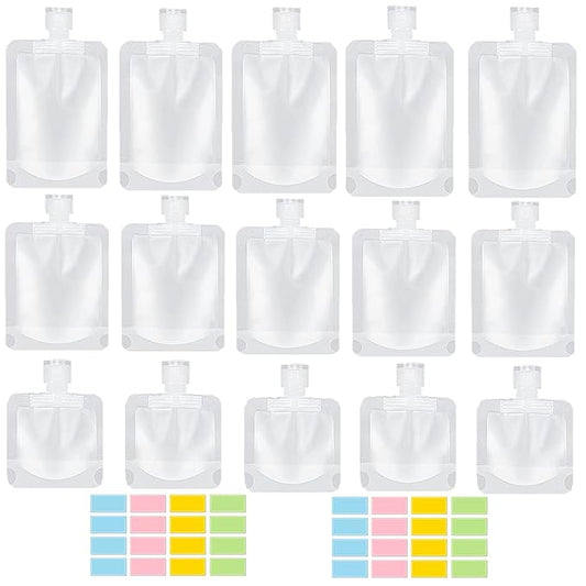 17 Pack Travel Pouches for Toiletries, TSA Approved, Travel Size Portable by SEQUHITKU