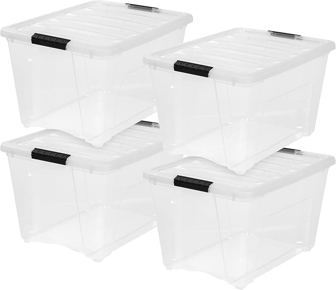 IRIS USA 54 Qt Stackable Plastic Storage Bins - Image 9