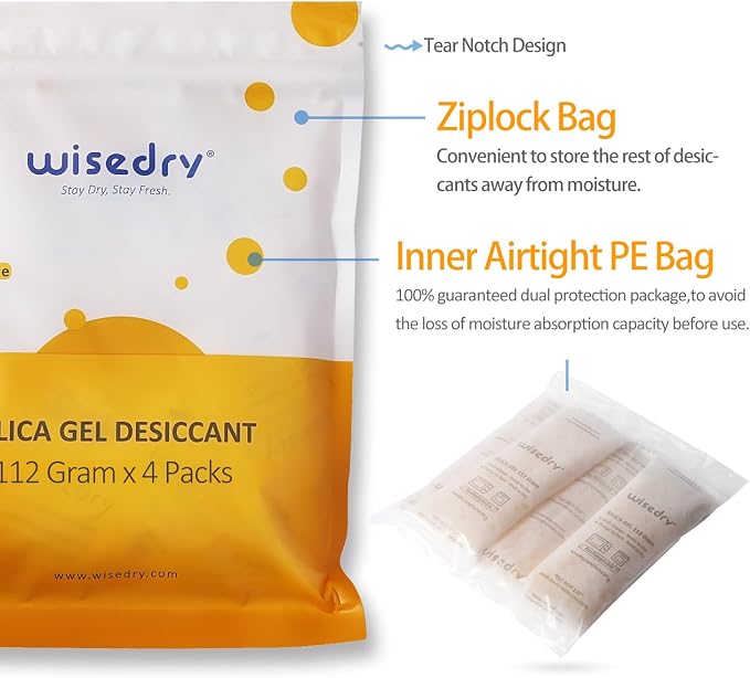 wisedry 112 Gram Silica Gel Desiccant Packs - Image 9