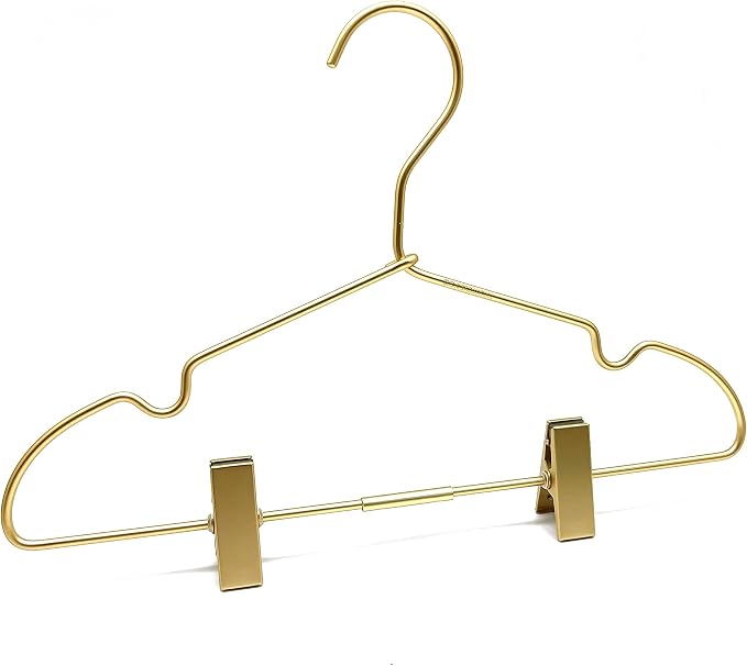 12.5" Gold Metal Baby Clothes Clips Hanger Children Kids Coat Hanger Display - Image 5