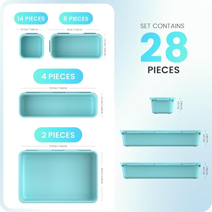 A-LuGei 【28PCS】 Drawer Organizer, Bathroom Organizers and Storage, Makeup - Image 6