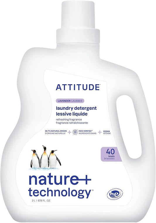 ATTITUDE Liquid Laundry Detergent, EWG Verified, HE Compatible, Plant-Based & by ATTITUDE