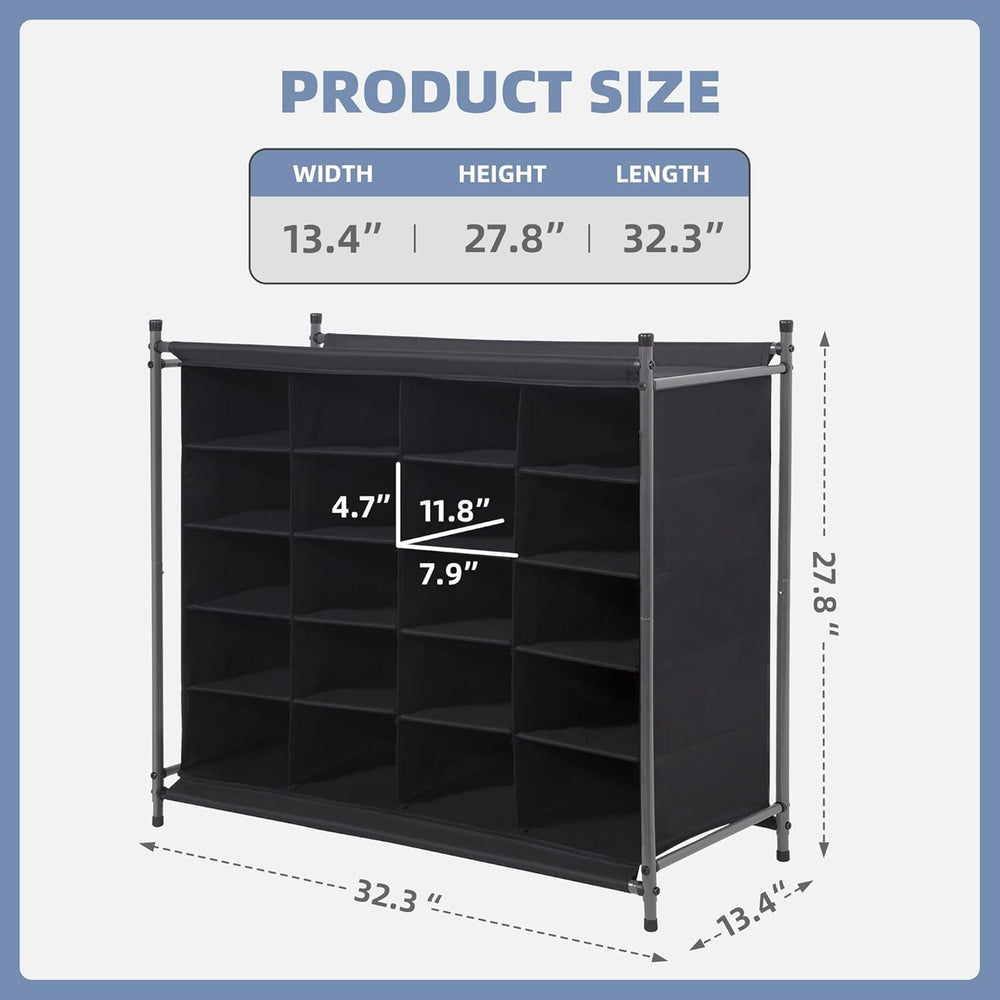 STORAGE MANIAC Stackable Shoe Cubby Organizer, Free Standing Shoe Cube Rack f...