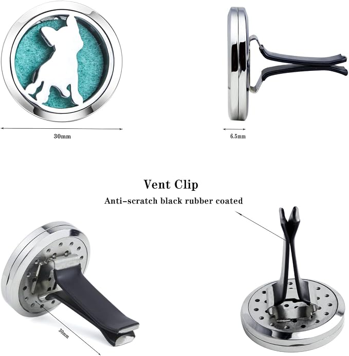 Dog Car Diffuser Vent Clips Essential Oil Car Diffuser Aromatherapy Vent Clip - Image 6