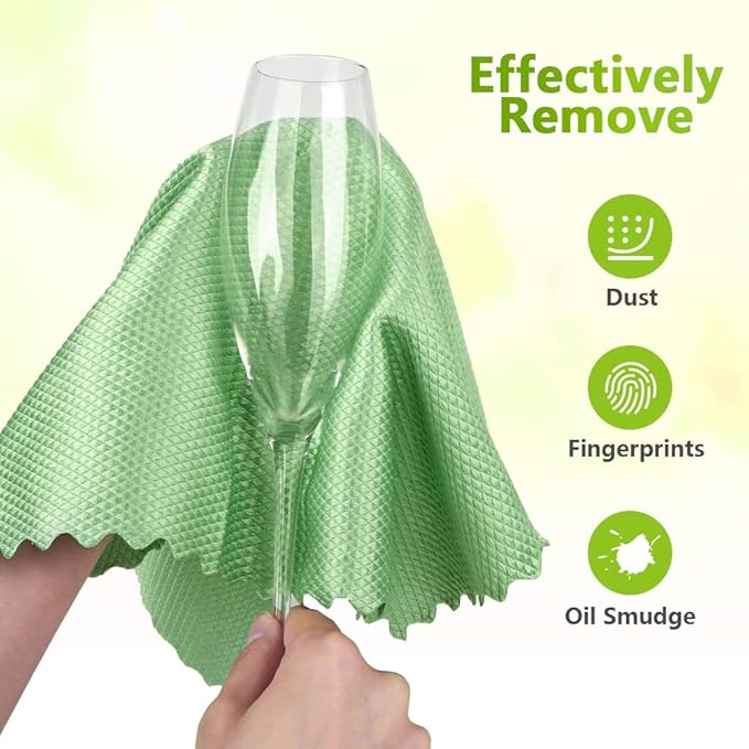 HOMEXCEL Microfiber Glass Cleaning Cloths-6PK, Stainless Steel, Premium - Image 4