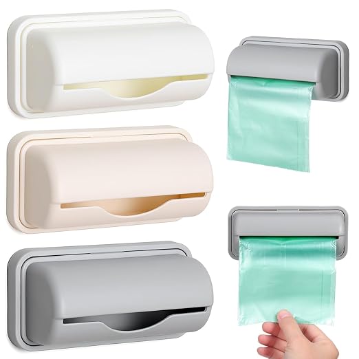 Cabilock 3Pcs Wall-Mounted Trash Bag Storage Box Adhesive Garbage Bag Containers by cabilock