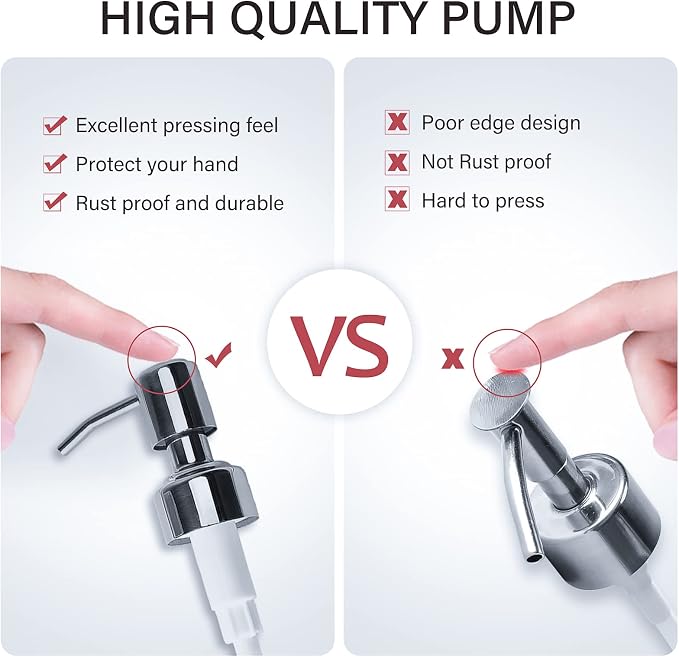 Clear Glass Soap Dispenser 18 oz, 2 Pack Hand Dish Soap Dispensers Bathroom - Image 4