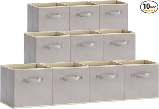 Lifewit 13 Inch Storage Cubes, 10 Packs Cube Storage Bins, Foldable Fabric Bins by Lifewit