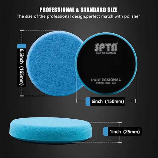 Blue Polish Pad, Buffing Polishing Pads, SPTA 3Pcs 6.5 Inch Face - Image 2