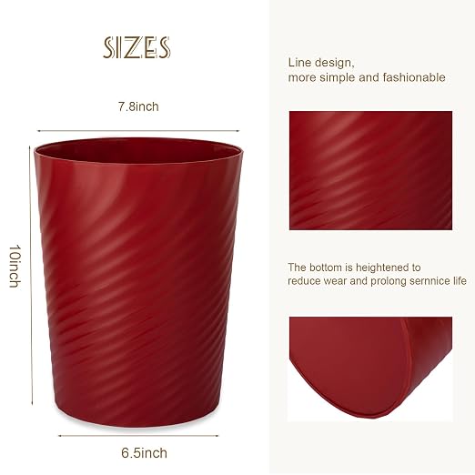 UUJOLY Plastic Small Trash Can Wastebasket, Garbage Container Basket - Image 3