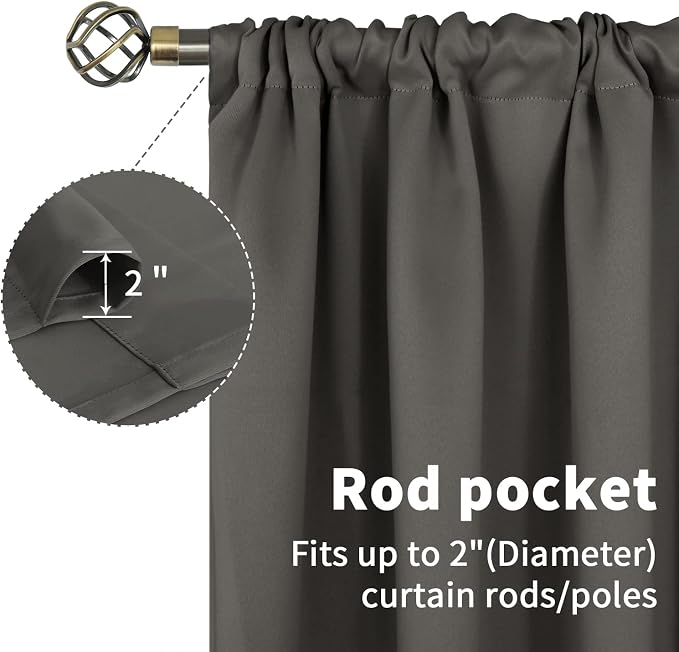 BGment Rod Pocket Blackout Curtains - Image 4