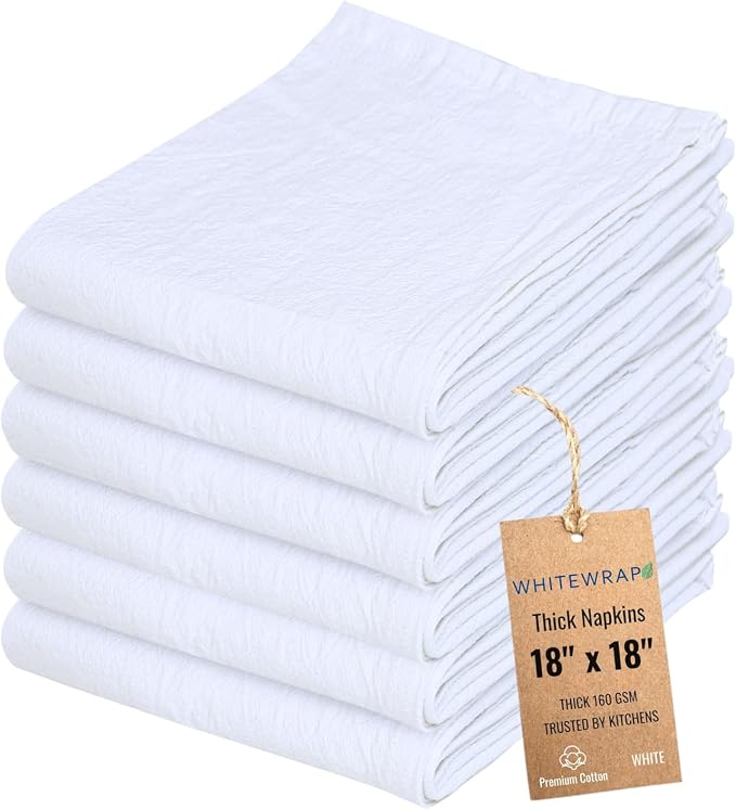 WHITEWRAP Flour Sack Towels 100% Cotton Dish Towel Reusable Baking Cloth by WHITEWRAP