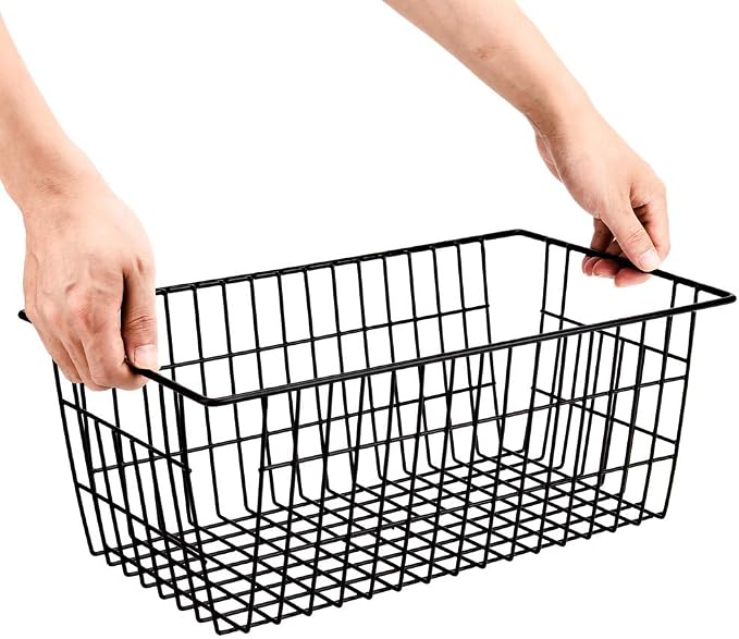SANNO Wire Storage Baskets Freezer Baskets Farmhouse Organizer Storage Bins - Image 3