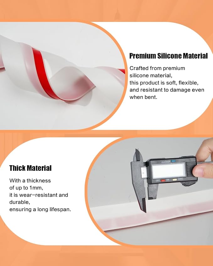 Orghtin T-Shaped Silicone Seal Strip, 10Ft Door Draft Stopper - Image 5