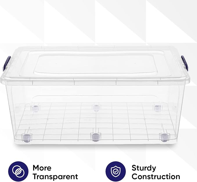 Superio Storage Bins with Lids, Stackable Totes, BPA Free, Odor Free, Organizer - Image 5