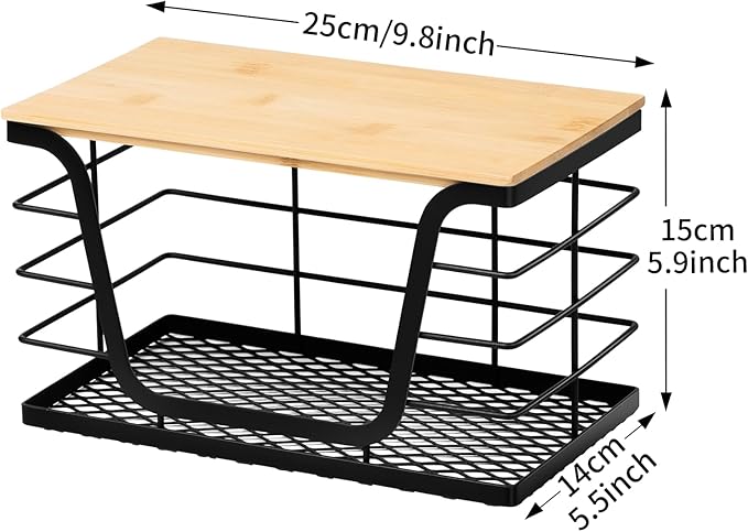 Wetheny Trash Bag Holder with Bamboo Top and Mesh Bottom, Stackable Garbage Bag - Image 7